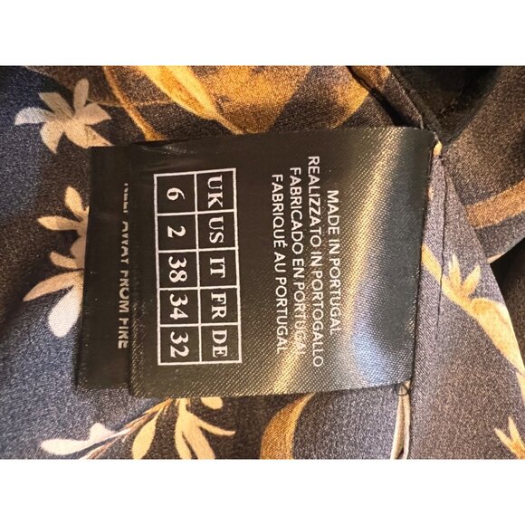 ERDEM  Black Cecilia Birds Pintuck Midi Dress Size US 2 - Picture 10 of 10